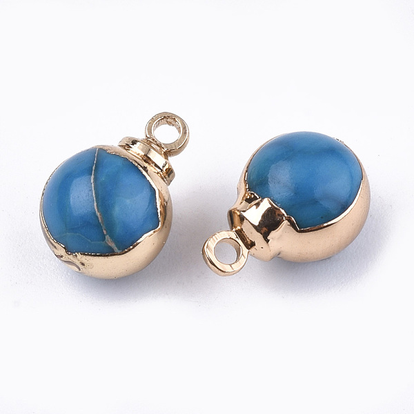 PandaHall Natural Regalite/Imperial Jasper/Sea Sediment Jasper Charms, with Brass Findings, Round, Golden, Deep Sky Blue, 12x9x8.5mm, Hole...
PandaHall Natural Regalite/Imperial Jasper/Sea Sediment Jasper Charms, with Brass Findings, Round, Golden, Deep Sky Blue, 12x9x8.5mm, Hole...