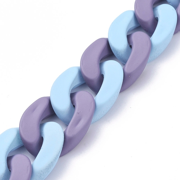 PandaHall Handmade Opaque Spray Painted Acrylic Curb Chains, Cuban Link Chains, for Jewelry Making, Medium Purple, Link: 29.5~30x20.5x6mm..., Blue
PandaHall Handmade Opaque Spray Painted Acrylic Curb Chains, Cuban Link Chains, for Jewelry Making, Medium Purple, Link: 29.5~30x20.5x6mm..., Blue