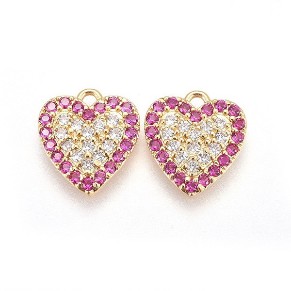 PandaHall Brass Micro Pave Cubic Zirconia Pendants, Heart, Fuchsia, Real 18K Gold Plated, 13.3x12x2.7mm, Hole: 1.4mm Brass+Cubic Zirconia..., Pink
PandaHall Brass Micro Pave Cubic Zirconia Pendants, Heart, Fuchsia, Real 18K Gold Plated, 13.3x12x2.7mm, Hole: 1.4mm Brass+Cubic Zirconia..., Pink