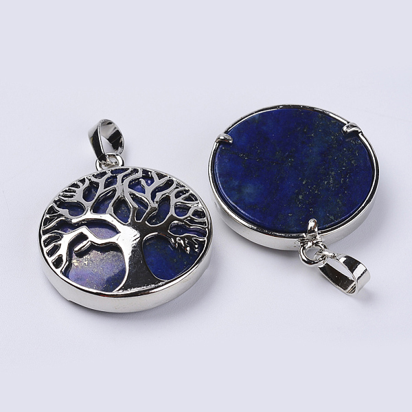 PandaHall Natural Lapis Lazuli Pendants, with Platinum Plated Brass Findings, Flat Round with Tree of Life, 31x27x8mm, Hole: 3.5x7mm Lapis...
PandaHall Natural Lapis Lazuli Pendants, with Platinum Plated Brass Findings, Flat Round with Tree of Life, 31x27x8mm, Hole: 3.5x7mm Lapis...