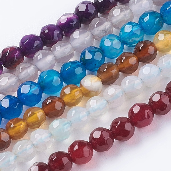 PandaHall Natural Agate Beads Strands, Faceted, Dyed, Round, Mixed Color, 4mm, Hole: 0.5mm, about 91~93pcs/strand, 15 inch Natural Agate..., Multicolor
PandaHall Natural Agate Beads Strands, Faceted, Dyed, Round, Mixed Color, 4mm, Hole: 0.5mm, about 91~93pcs/strand, 15 inch Natural Agate..., Multicolor