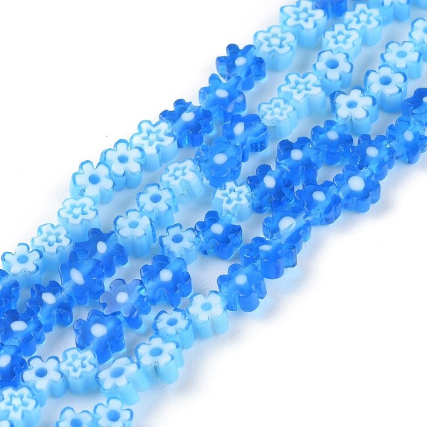 PandaHall Handmade Millefiori Glass Bead Strands, Flower, Blue, 3.7~5.6x2.6mm, Hole: 1mm, about 88~110pcs/Strand, 15.75''(40cm) Millefiori...
PandaHall Handmade Millefiori Glass Bead Strands, Flower, Blue, 3.7~5.6x2.6mm, Hole: 1mm, about 88~110pcs/Strand, 15.75''(40cm) Millefiori...