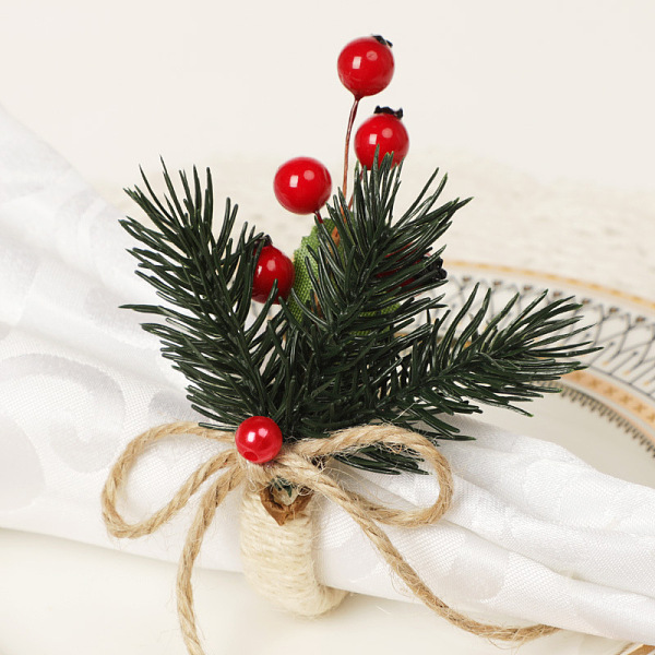 PandaHall Christmas Plastic Napkin Rings, Wrapped with Jute Twines, with Artificial Pine Needles, Dark Slate Gray, 45mm, Surface: 90x80mm...
PandaHall Christmas Plastic Napkin Rings, Wrapped with Jute Twines, with Artificial Pine Needles, Dark Slate Gray, 45mm, Surface: 90x80mm...