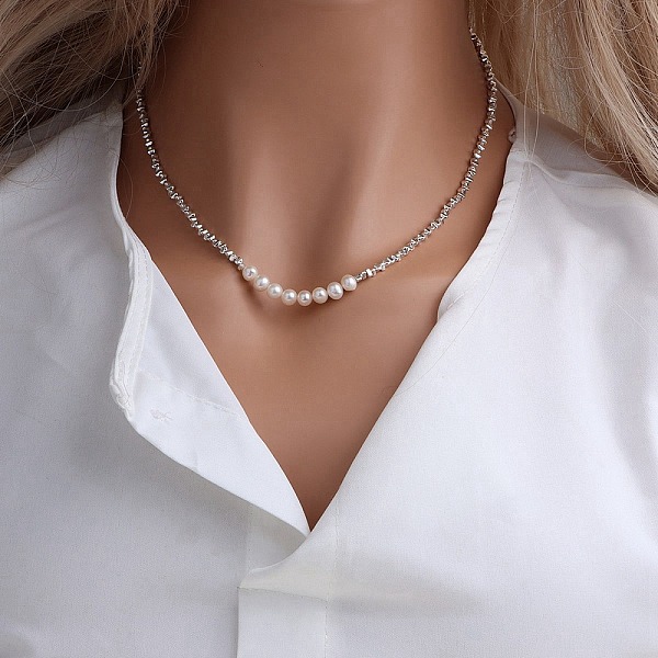 PandaHall Natural Freshwater Pearl Necklaces, Silver, 8.27~19.69 inch(21~50cm) Pearl
PandaHall Natural Freshwater Pearl Necklaces, Silver, 8.27~19.69 inch(21~50cm) Pearl