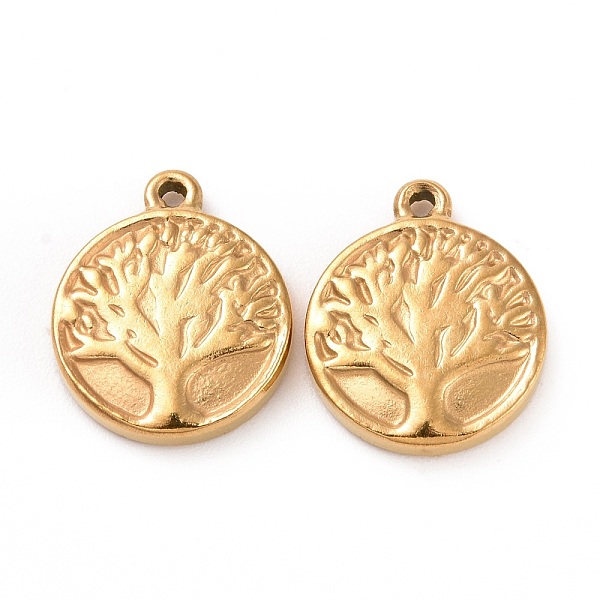 PandaHall 304 Stainless Steel Charms, Flat Round with Tree of Life, Golden, 15.5x13x3mm, Hole: 1mm 304 Stainless Steel Flat Round
PandaHall 304 Stainless Steel Charms, Flat Round with Tree of Life, Golden, 15.5x13x3mm, Hole: 1mm 304 Stainless Steel Flat Round
