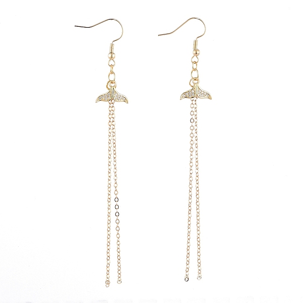 PandaHall Whale Tail Brass Dangle Earrings, Ear Thread, with Cable Chains and Brass Micro Pave Grade AAA Cubic Zirconia Charms Cubic...
PandaHall Whale Tail Brass Dangle Earrings, Ear Thread, with Cable Chains and Brass Micro Pave Grade AAA Cubic Zirconia Charms Cubic...