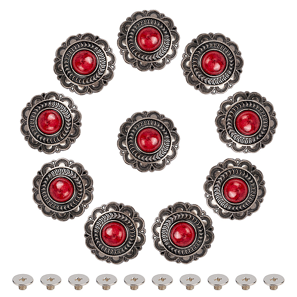 PandaHall GORGECRAFT 1 Box 10 Sets Screw Back Buttons Red Synthetic Turquoise Metal Buttons Sunflower Decorative Buckle with Screws Back...
PandaHall GORGECRAFT 1 Box 10 Sets Screw Back Buttons Red Synthetic Turquoise Metal Buttons Sunflower Decorative Buckle with Screws Back...