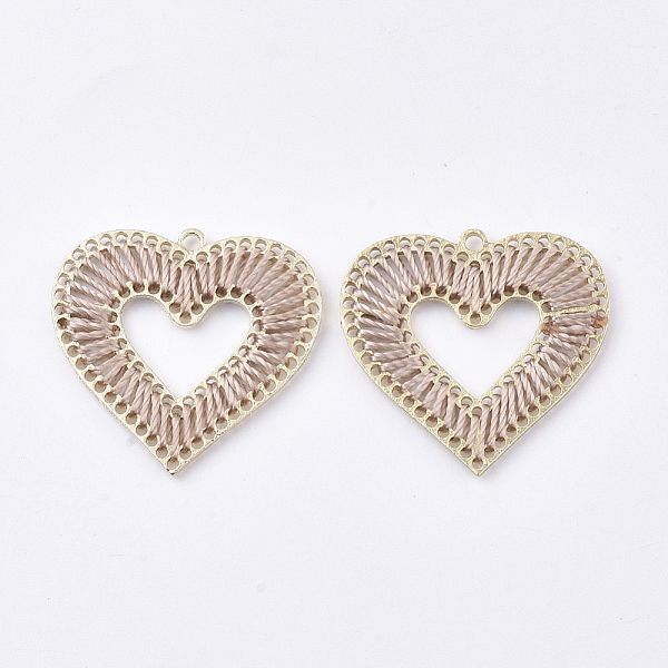 PandaHall Polyester Thread Woven Pendants, with Golden Plated Alloy Findings, Long-Lasting Plated, Heart, Rosy Brown, 36x37.5x2.5mm, Hole...
PandaHall Polyester Thread Woven Pendants, with Golden Plated Alloy Findings, Long-Lasting Plated, Heart, Rosy Brown, 36x37.5x2.5mm, Hole...