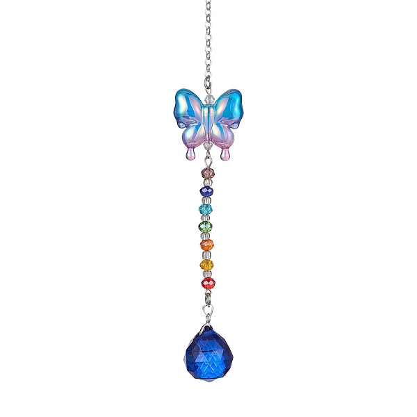 PandaHall Glass Teardrop Pendant Decorations, with Acrylic Butterfly and Glass Beads for Home Decorations, Royal Blue, 232mm Glass Teardrop
PandaHall Glass Teardrop Pendant Decorations, with Acrylic Butterfly and Glass Beads for Home Decorations, Royal Blue, 232mm Glass Teardrop