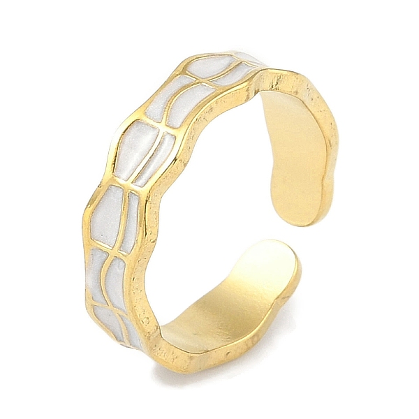 PandaHall Ion Plating(IP) 304 Stainless Steel Enamel Cuff Finger Rings, Open Rings for Women, Real 18K Gold Plated, 5mm, Adjustable 304..., White
PandaHall Ion Plating(IP) 304 Stainless Steel Enamel Cuff Finger Rings, Open Rings for Women, Real 18K Gold Plated, 5mm, Adjustable 304..., White