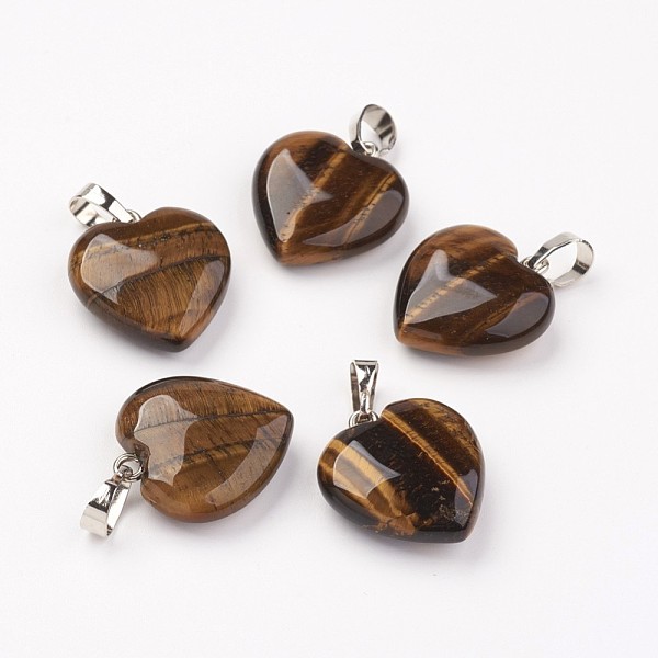 PandaHall Natural Tiger Eye Pendants, Heart, with Brass Findings, Platinum, 22~23x20~20.5x6~7.5mm, Hole: 5x8mm Tiger Eye Heart
PandaHall Natural Tiger Eye Pendants, Heart, with Brass Findings, Platinum, 22~23x20~20.5x6~7.5mm, Hole: 5x8mm Tiger Eye Heart