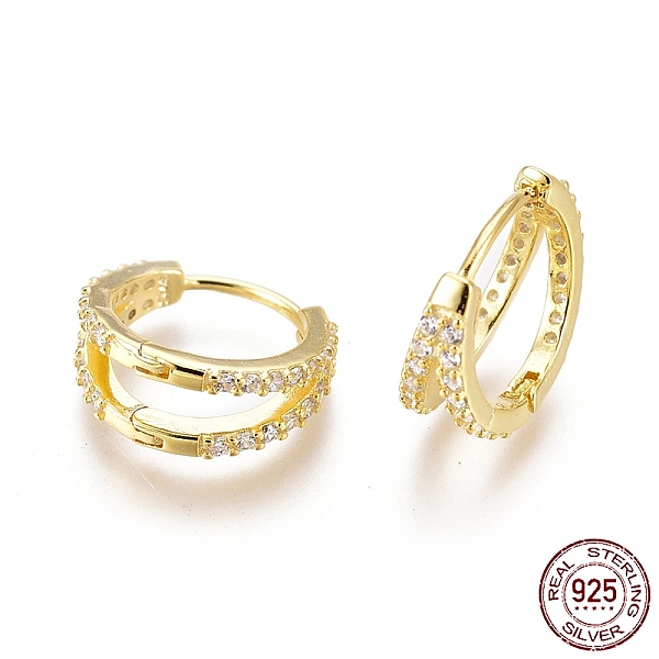 PandaHall 925 Sterling Silver Hoop Earrings, with Clear Cubic Zirconia, with S925 Stamp, Real 18K Gold Plated, 12x5mm, Pin: 0.7mm Sterling...
PandaHall 925 Sterling Silver Hoop Earrings, with Clear Cubic Zirconia, with S925 Stamp, Real 18K Gold Plated, 12x5mm, Pin: 0.7mm Sterling...