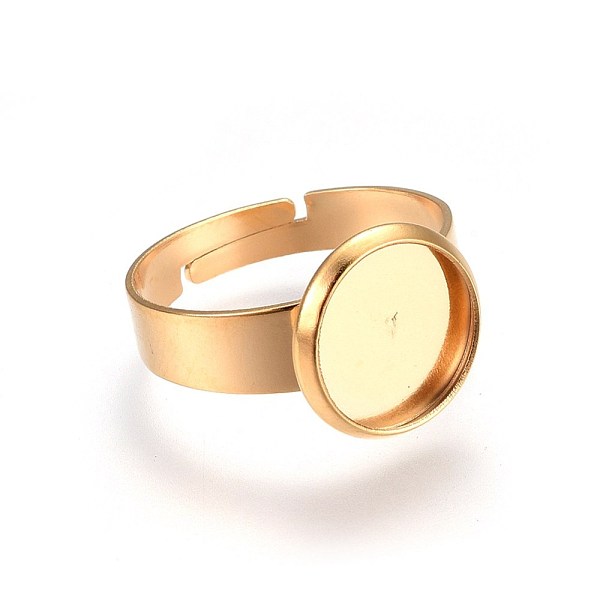 PandaHall Adjustable 201 Stainless Steel Finger Rings Components, Pad Ring Base Findings, Flat Round, Golden, Size 7, 17mm, Inner Size: 10mm...
PandaHall Adjustable 201 Stainless Steel Finger Rings Components, Pad Ring Base Findings, Flat Round, Golden, Size 7, 17mm, Inner Size: 10mm...