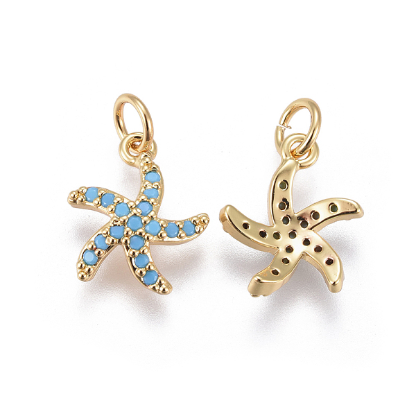 PandaHall Brass Micro Pave Cubic Zirconia Charms, Starfish/Sea Stars, Dodger Blue, Golden, 11.5x11.5x3mm, Hole: 3mm Brass+Cubic Zirconia...
PandaHall Brass Micro Pave Cubic Zirconia Charms, Starfish/Sea Stars, Dodger Blue, Golden, 11.5x11.5x3mm, Hole: 3mm Brass+Cubic Zirconia...