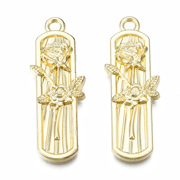 PandaHall Rack Plating Alloy Pendants, Cadmium Free & Lead Free, Oval with Flower, Light Gold, 34.5x12.5x3mm, Hole: 2.5mm Alloy Flower
PandaHall Rack Plating Alloy Pendants, Cadmium Free & Lead Free, Oval with Flower, Light Gold, 34.5x12.5x3mm, Hole: 2.5mm Alloy Flower