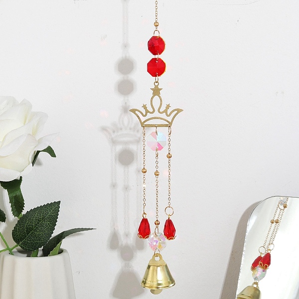 PandaHall Faceted Glass Teardrop & Octagon Hanging Suncatcher, Iron Bell Wind Chime, with Jump Ring, Crown Pattern, 300x2mm, Hole: 10mm..., Red
PandaHall Faceted Glass Teardrop & Octagon Hanging Suncatcher, Iron Bell Wind Chime, with Jump Ring, Crown Pattern, 300x2mm, Hole: 10mm..., Red