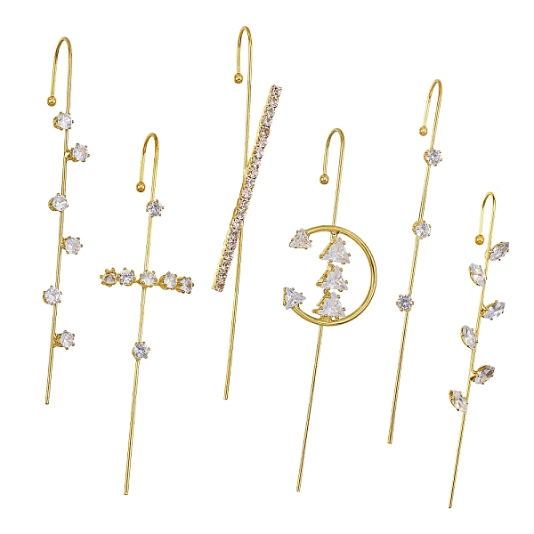 PandaHall 6Pcs 6 Style Cross & Flat Round & Horse Eye & Moon Clear Cubic Zirconia Stud Earrings, Alloy Ear Wrap Crawler Hook Earrings...
PandaHall 6Pcs 6 Style Cross & Flat Round & Horse Eye & Moon Clear Cubic Zirconia Stud Earrings, Alloy Ear Wrap Crawler Hook Earrings...