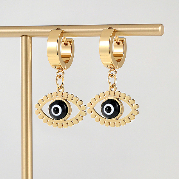 PandaHall Stainless Steel Hoop Earrings for Women, Evil Eye, Golden, 32x13mm Stainless Steel Evil Eye
PandaHall Stainless Steel Hoop Earrings for Women, Evil Eye, Golden, 32x13mm Stainless Steel Evil Eye