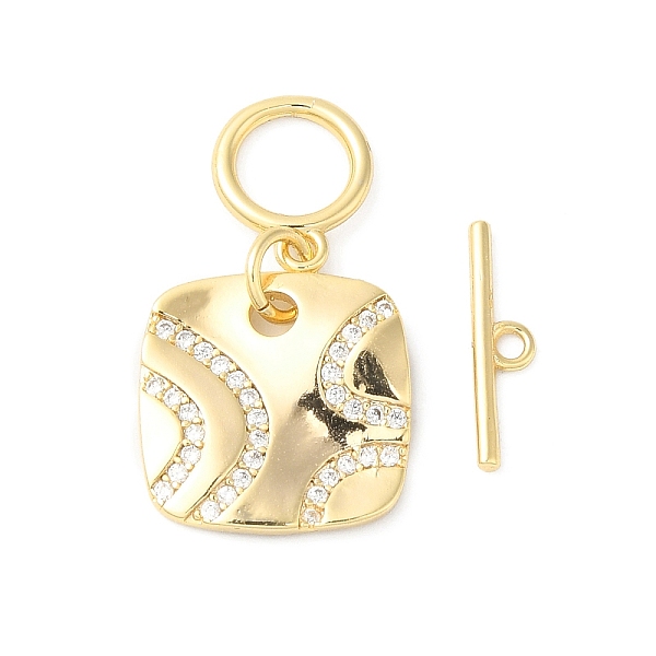 PandaHall Brass Micro Pave Clear Cubic Zirconia Toggle Clasps, Square, Real 18K Gold Plated, Pendant: 14x14x1.5mm, Hole: 6mm, Bar...
PandaHall Brass Micro Pave Clear Cubic Zirconia Toggle Clasps, Square, Real 18K Gold Plated, Pendant: 14x14x1.5mm, Hole: 6mm, Bar...