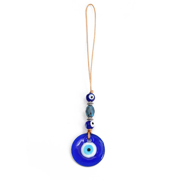 PandaHall Flat Round with Evil Eye Glass Pendant Decorations, Hemp Rope Hanging Ornament, Royal Blue, 150mm, Glass Evil Eye
PandaHall Flat Round with Evil Eye Glass Pendant Decorations, Hemp Rope Hanging Ornament, Royal Blue, 150mm, Glass Evil Eye