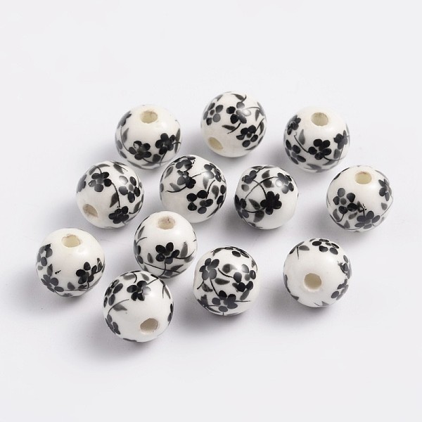 PandaHall 8mm Round Black Handmade Printed Porcelain Beads, Hole: 2mm Porcelain Round Black
PandaHall 8mm Round Black Handmade Printed Porcelain Beads, Hole: 2mm Porcelain Round Black
