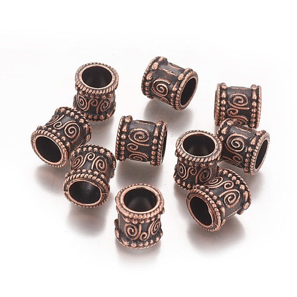 PandaHall Tibetan Style Alloy Beads, Column, Large Hole Beads, Nickel Free, Red Copper, 14x13mm, Hole: 9mm Alloy Column
PandaHall Tibetan Style Alloy Beads, Column, Large Hole Beads, Nickel Free, Red Copper, 14x13mm, Hole: 9mm Alloy Column