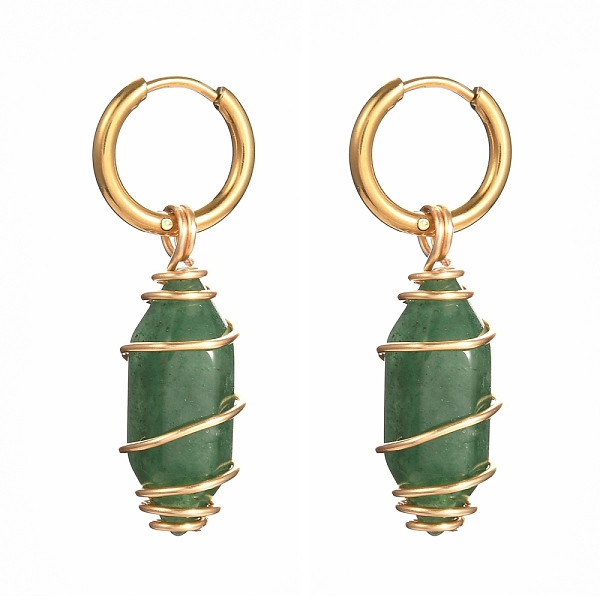 PandaHall Copper Wire Wrapped Natural Green Aventurine Dangle Earrings for Women, 304 Stainless Steel Huggie Hoop Earrings, 39mm, Pin: 1mm...
PandaHall Copper Wire Wrapped Natural Green Aventurine Dangle Earrings for Women, 304 Stainless Steel Huggie Hoop Earrings, 39mm, Pin: 1mm...