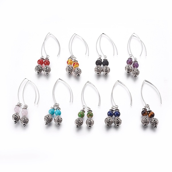 PandaHall Natural & Synthetic Mixed Gemstone Beads Dangle Earrings Sets, with Alloy Findings and 304 Stainless Steel Earring Hooks, Round...
PandaHall Natural & Synthetic Mixed Gemstone Beads Dangle Earrings Sets, with Alloy Findings and 304 Stainless Steel Earring Hooks, Round...