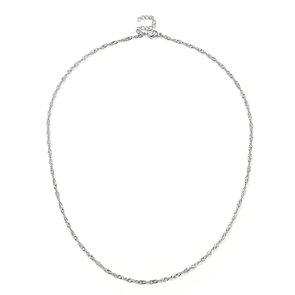 PandaHall 304 Stainless Steel Singapore Chain Necklaces, Water Wave Chain Necklaces, with Lobster Claw Clasps, Stainless Steel Color, 19.88...
PandaHall 304 Stainless Steel Singapore Chain Necklaces, Water Wave Chain Necklaces, with Lobster Claw Clasps, Stainless Steel Color, 19.88...