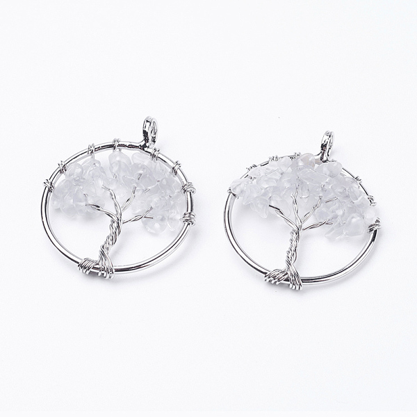 PandaHall Natural Quartz Crystal Pendants, with Brass Findings, Flat Round with Tree of Life, Platinum, 29x5~7mm, Hole: 4.5mm Quartz Crystal...
PandaHall Natural Quartz Crystal Pendants, with Brass Findings, Flat Round with Tree of Life, Platinum, 29x5~7mm, Hole: 4.5mm Quartz Crystal...