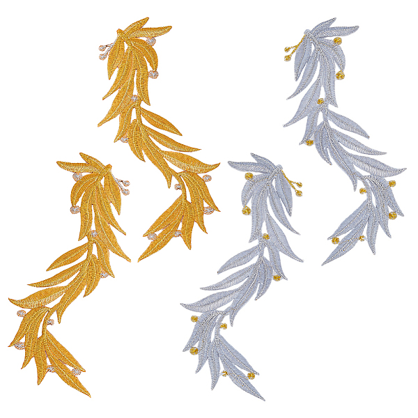 PandaHall SUPERFINDINGS 2 Pairs 2 Colors Polyester Metallic Thread Embroidery Leaf Appliques, Sew on Ornament Accessories, Mixed Color..., Multicolor
PandaHall SUPERFINDINGS 2 Pairs 2 Colors Polyester Metallic Thread Embroidery Leaf Appliques, Sew on Ornament Accessories, Mixed Color..., Multicolor
