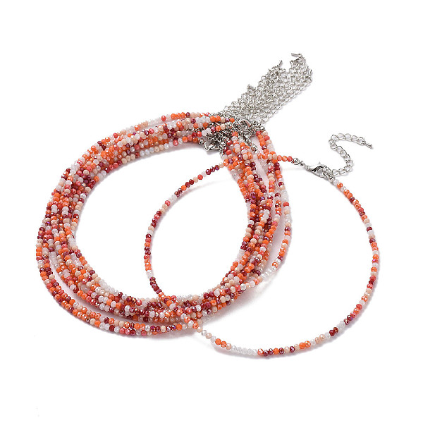 PandaHall Faceted Rondelle Glass Beaded Necklace for Women, with Alloy Clasps, Dark Orange, 16.14 inch(41cm), 3mm Glass Rondelle
PandaHall Faceted Rondelle Glass Beaded Necklace for Women, with Alloy Clasps, Dark Orange, 16.14 inch(41cm), 3mm Glass Rondelle