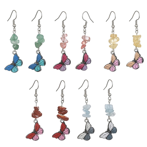 PandaHall Synthetic & Natural Mixed Gemstone Chips Dangle Earrings, Alloy Enamel Butterfly Long Drop Earrings with 304 Stainless Steel Pins..., Multicolor
PandaHall Synthetic & Natural Mixed Gemstone Chips Dangle Earrings, Alloy Enamel Butterfly Long Drop Earrings with 304 Stainless Steel Pins..., Multicolor
