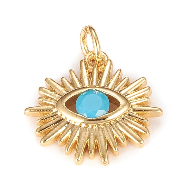 PandaHall Brass Micro Pave Cubic Zirconia Pendants, Sun with Blue Eye, Real 18K Gold Plated, 16.9x15.7x3mm, Hole: 3mm, Jump Ring: 5x0.8mm...
PandaHall Brass Micro Pave Cubic Zirconia Pendants, Sun with Blue Eye, Real 18K Gold Plated, 16.9x15.7x3mm, Hole: 3mm, Jump Ring: 5x0.8mm...