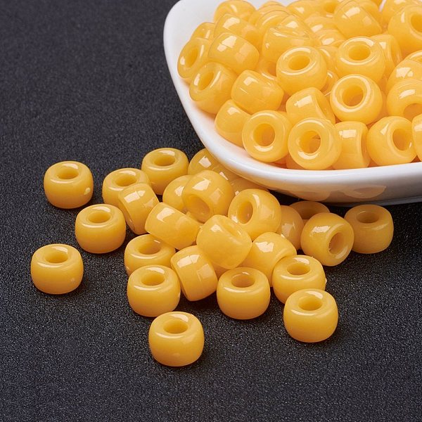 PandaHall Opaque Acrylic European Beads, Barrel, Gold, 9x6mm, Hole: 4mm, about 1900pcs/500g Acrylic Barrel Gold
PandaHall Opaque Acrylic European Beads, Barrel, Gold, 9x6mm, Hole: 4mm, about 1900pcs/500g Acrylic Barrel Gold