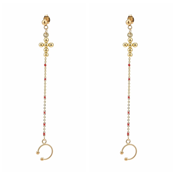 PandaHall Brass Enamel Cable Chains & Cross Charms Dangle Stud Earrings, Golden, with 304 Stainless Steel Pin & Clip-on Earring Findings..., Multicolor
PandaHall Brass Enamel Cable Chains & Cross Charms Dangle Stud Earrings, Golden, with 304 Stainless Steel Pin & Clip-on Earring Findings..., Multicolor