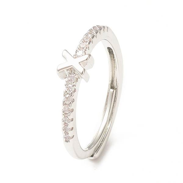 PandaHall Clear Cubic Zirconia Initial Letter Adjustable Ring, Platinum Brass Jewelry for Women, Letter.X, Inner Diameter: 18mm Brass+Cubic...
PandaHall Clear Cubic Zirconia Initial Letter Adjustable Ring, Platinum Brass Jewelry for Women, Letter.X, Inner Diameter: 18mm Brass+Cubic...