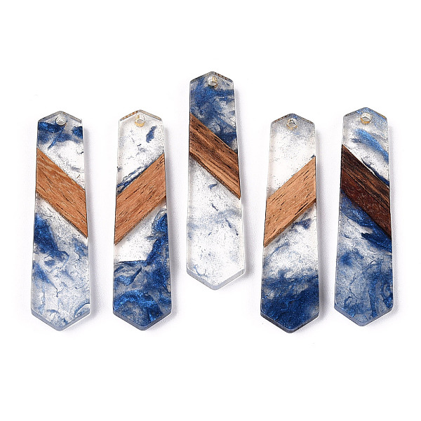 PandaHall Transparent Resin & Walnut Wood Pendants, Hexagon Charms, Royal Blue, 49x12x3.5mm, Hole: 2mm Resin+Wood Hexagon
PandaHall Transparent Resin & Walnut Wood Pendants, Hexagon Charms, Royal Blue, 49x12x3.5mm, Hole: 2mm Resin+Wood Hexagon