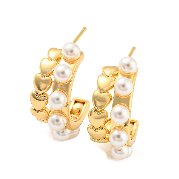 PandaHall Rack Plating Brass Heart Stud Earrings with Plastic Pearl, Split Earrings, Long-Lasting Plated, Lead Free & Cadmium Free, Real 18K...
PandaHall Rack Plating Brass Heart Stud Earrings with Plastic Pearl, Split Earrings, Long-Lasting Plated, Lead Free & Cadmium Free, Real 18K...