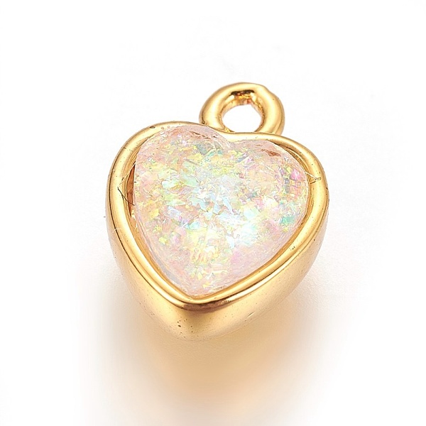 PandaHall Synthetic Opal Pendants, with Brass Findings, Faceted, Heart, Golden, Mixed Color, 10~10.5x7.5~8x4.5~5mm, Hole: 1.2mm Synthetic..., Multicolor
PandaHall Synthetic Opal Pendants, with Brass Findings, Faceted, Heart, Golden, Mixed Color, 10~10.5x7.5~8x4.5~5mm, Hole: 1.2mm Synthetic..., Multicolor