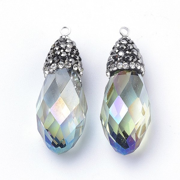 PandaHall Electroplate Glass Pendants, with Rhinestone and Iron Findings, Faceted, Platinum, teardrop, Colorful, 32~33x12mm, Hole: 1mm...
PandaHall Electroplate Glass Pendants, with Rhinestone and Iron Findings, Faceted, Platinum, teardrop, Colorful, 32~33x12mm, Hole: 1mm...