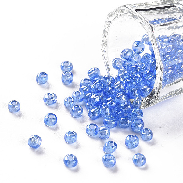 PandaHall Glass Seed Beads, Trans. Colours Lustered, Round, Cornflower Blue, 4mm, Hole: 1.5mm, about 4500pcs/pound Glass Blue
PandaHall Glass Seed Beads, Trans. Colours Lustered, Round, Cornflower Blue, 4mm, Hole: 1.5mm, about 4500pcs/pound Glass Blue