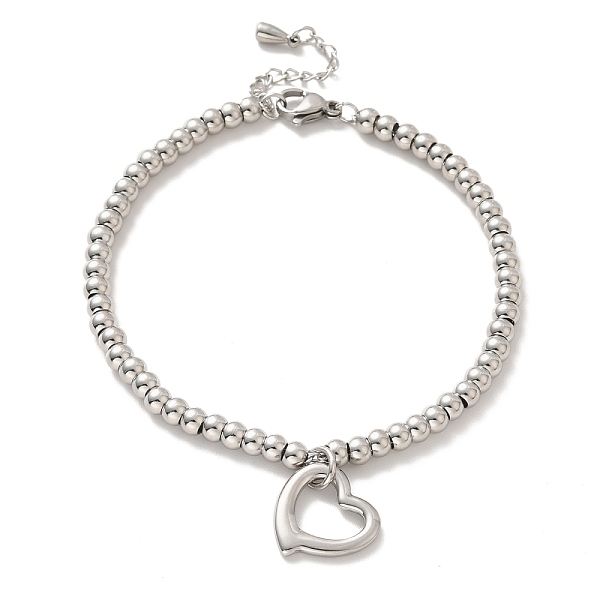PandaHall 304 Stainless Steel Heart Charm Bracelet with 201 Stainless Steel Round Beads for Women, Stainless Steel Color, 8-3/4 inch(22.2cm)...
PandaHall 304 Stainless Steel Heart Charm Bracelet with 201 Stainless Steel Round Beads for Women, Stainless Steel Color, 8-3/4 inch(22.2cm)...