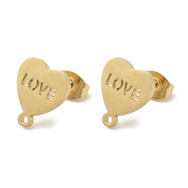 PandaHall Ion Plating(IP) 304 Stainless Steel Stud Earring Findings, LOVE Heart, Golden, 11x9.5mm, Hole: 1.2mm, Pin: 0.7x11mm 304 Stainless...
PandaHall Ion Plating(IP) 304 Stainless Steel Stud Earring Findings, LOVE Heart, Golden, 11x9.5mm, Hole: 1.2mm, Pin: 0.7x11mm 304 Stainless...