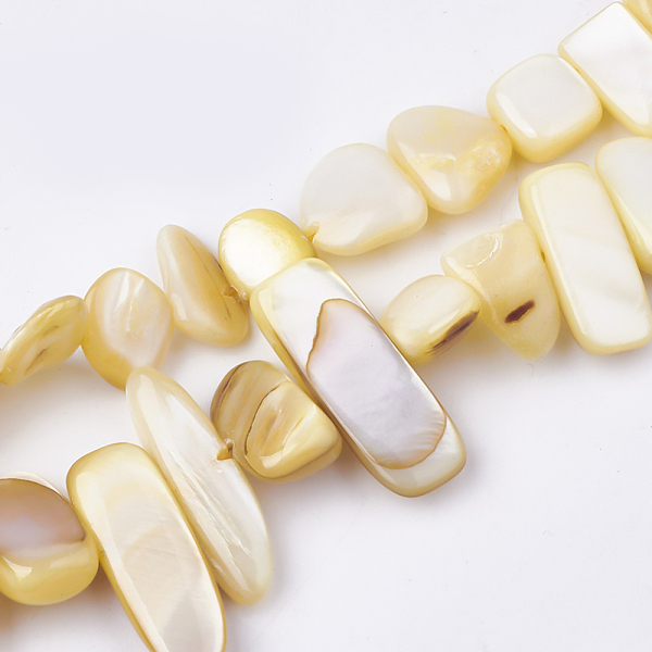 PandaHall Freshwater Shell Beads Strands, Dyed, Nuggets, Cornsilk, 6~25x4~14x3~7mm, Hole: 1mm, about 96~100pcs/strand, 31.4 inch Freshwater..., Gold
PandaHall Freshwater Shell Beads Strands, Dyed, Nuggets, Cornsilk, 6~25x4~14x3~7mm, Hole: 1mm, about 96~100pcs/strand, 31.4 inch Freshwater..., Gold