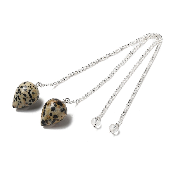 PandaHall Natural Dalmatian Jasper Dowsing Pendulums, with Silver Tone Iron Chains, Teardrop Pendant, 235mm, Hole: 1.6mm Dalmatian Jasper...
PandaHall Natural Dalmatian Jasper Dowsing Pendulums, with Silver Tone Iron Chains, Teardrop Pendant, 235mm, Hole: 1.6mm Dalmatian Jasper...