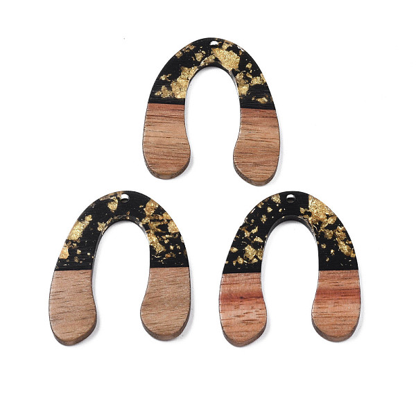 PandaHall Transparent Resin & Waxed Walnut Wood Pendants, with Gold Foil, Horse Shoe, Black, 37x32x3mm, Hole: 2mm Resin+Wood Others Black
PandaHall Transparent Resin & Waxed Walnut Wood Pendants, with Gold Foil, Horse Shoe, Black, 37x32x3mm, Hole: 2mm Resin+Wood Others Black