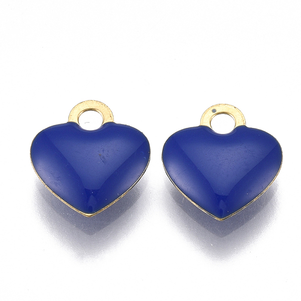 PandaHall Brass Charms, with Enamel, Enamelled Sequins, Raw(Unplated), Heart, Blue, 10x9x2mm, Hole: 1mm Brass+Enamel Heart Blue
PandaHall Brass Charms, with Enamel, Enamelled Sequins, Raw(Unplated), Heart, Blue, 10x9x2mm, Hole: 1mm Brass+Enamel Heart Blue