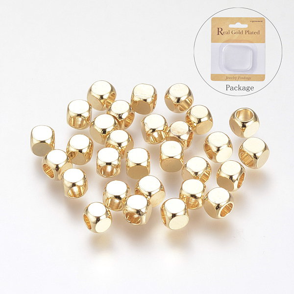 PandaHall Brass Spacer Beads, Cube, Nickel Free, Real 18K Gold Plated, 4x4x4mm, Hole: 2.5mm Brass Cube
PandaHall Brass Spacer Beads, Cube, Nickel Free, Real 18K Gold Plated, 4x4x4mm, Hole: 2.5mm Brass Cube