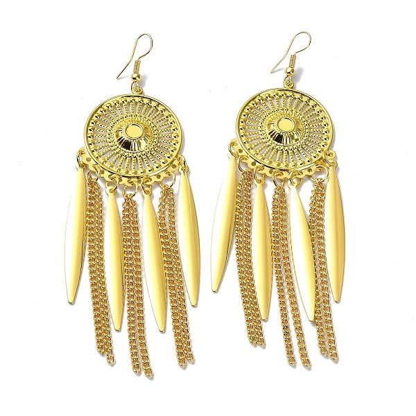 PandaHall Golden Alloy Chandelier Earrings, Bohemia Long Drop Earrings, Flat Round, 112x32.5mm Alloy Flat Round
PandaHall Golden Alloy Chandelier Earrings, Bohemia Long Drop Earrings, Flat Round, 112x32.5mm Alloy Flat Round